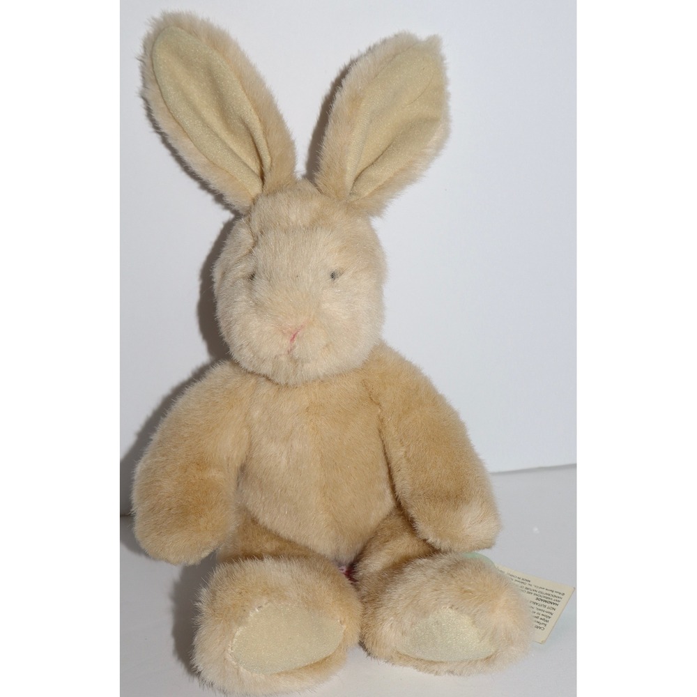 Russ Berrie Bonnet Bunny Rabbit Plush Tan Stuffed Animal Long Ears Vintage 12in